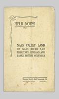 Nass Valley Land on Nass River and Tributary Streams and Lakes, British Columbia: Field notes