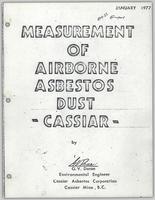 Measurement of Airborne Asbestos Dust at Cassiar