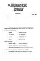 The Asbestos Sheet Jan. 1969