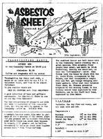 The Asbestos Sheet Sept. 1962