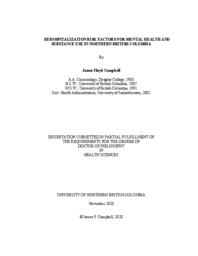 Rehospitalization risk factors for mental health and substance use in Northern British Columbia