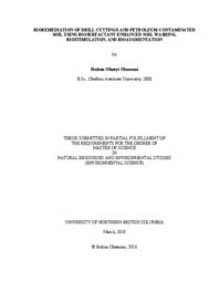 Bioremediation of drill cuttings and petroleum-contaminated soil using biosurfactant-enhanced soil washing, biostimulation, and bioaugmentation
