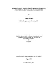 How does food literacy affect fruit and vegetable consumption among Canadian adolescents?
