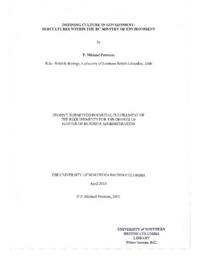 Defining culture in government: subcultures within the BC Ministry of Environment