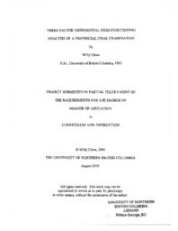 Three factor differential item functioning analysis of a provincial final examination