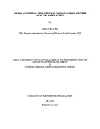 Carbon accounting - disclosures of carbon emissions and their impact on a firm's value