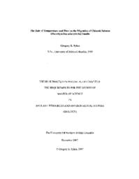 The role of temperature and flow on the migration of Chinook salmon (Oncorhynchus tshawytscha) smolts.