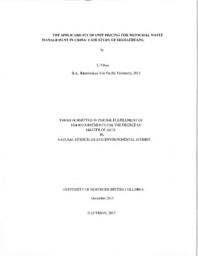 The applicability of unit pricing for municipal waste management in China: case study of Shijiazhuang