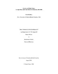 Canada and failed states: Foreign policy under the Martin Government, 2003--2006.