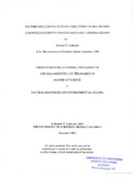 Factors influencing juvenile sheltering in sea urchins (Strongylocentrotus Franciscanus and S. Droebachiensis)