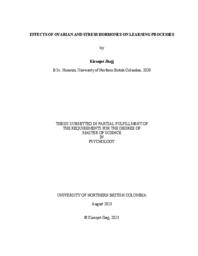 Effects of ovarian and stress hormones on learning processes