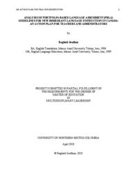 Analysis of portfolio-based language assessment (PBLA) guidelines for new immigrant language instruction in Canada: An action plan for teachers and administrators