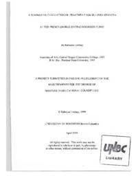 A summative evaluation of treatment for bulimia nervosa at the Prince George eating disorder clinic