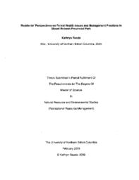 Residents' perspectives on forest health issues and management practices in Mount Robson Provincial Park.