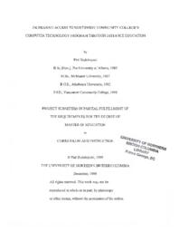 Increasing access to Northwest Community College's computer technology program through distance education