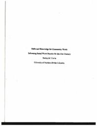 Skills and knowledge for community work: Informing social work practice for the 21st century