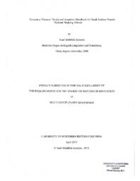 Towards a "generic" social and academic handbook for Saudi Arabian female students studying abroad