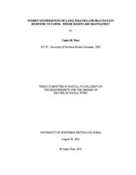Women's Experiences of laws, policies and practices in response to VAWIR: whose rights are maintained?
