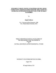 Exploring climate change, ecosystems and well-being connections: lessons learned from the application of a geospatial knowledge exchange tool in the Nechako watershed