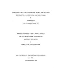 An evaluation of the supplemental instruction program implemented in a first-year calculus course.