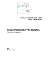 Biological and physical characteristics of drinking water from wells in Kamdini Parish, northern Uganda