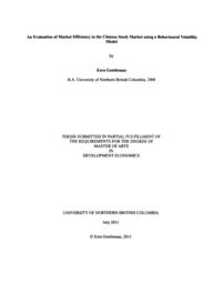 An evaluation of market efficiency in the Chinese stock market using a behavioural volatility model