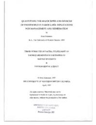 Quantifying the major sinks and sources of phosphorus in Tabor Lake: implications for management and remediation