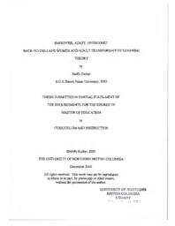 Improvise, adapt, overcome!: back-to-the-land women and adult transformative learning theory