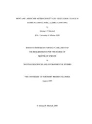 Montane landscape heterogeneity and vegetation change in Jasper National Park, Alberta (1949--1997).