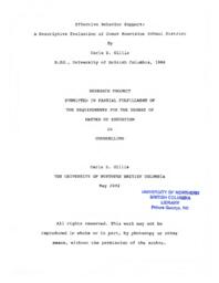 Effective behavior support: a descriptive evaluation of Coast Mountains School District