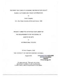 The first ten years of economic reform in post-Soviet Russia: outcomes and policy alternatives