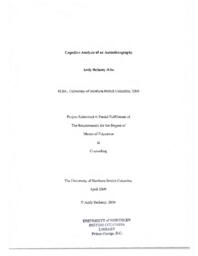 Cognitive analysis of an autoethnography