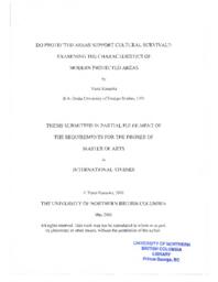 Do protected areas support cultural survival?: examining the characteristics of modern protected areas