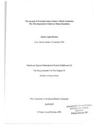 The impact of personal injury motor vehicle incidents: the development of adverse stress reactions