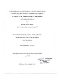 Stakeholder analysis as a tool for developing local governance in sustainable forest management: a case study of the Sabana Yegua Watershed, Dominican Republic