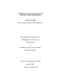 The reduction of petroleum hydrocarbons in soil under saline conditions using ultrasound.