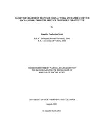 Family Development Response Social Work and Family Service Social Work: From the service provider's perspective.