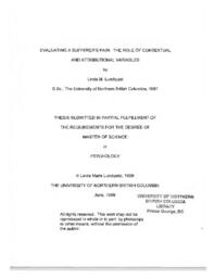 Evaluating a sufferer's pain: the role of contextual and attributional variables