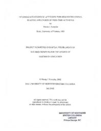 Intermediate students' attitudes towards recreational reading and choice of free-time activities