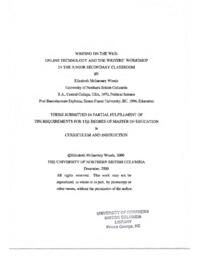 Writing on the web: online technology and the writers' workshop in the junior secondary classroom