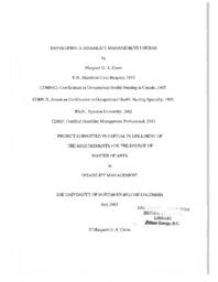 Developing a disability management course