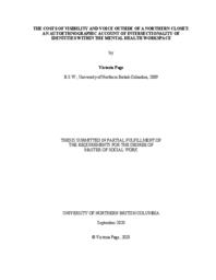 The costs of visibility and voice outside of a northern closet: An autoethnographic account of intersectionality of identities within the mental health workspace