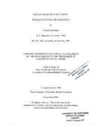 Social work practice with female juvenile delinquents