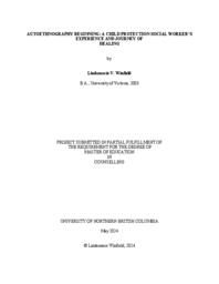 Autoethnography beginning: A child protection social worker’s experience and journey of healing