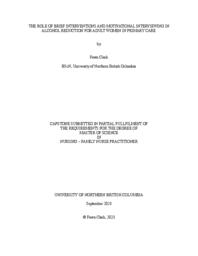The role of brief interventions and motivational interviewing in alcohol reduction for adult women in primary care