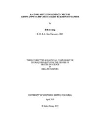 Factors affecting hospice care use among long-term care facility residents in Canada