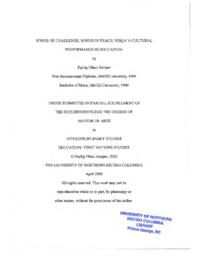 Songs of challenge, songs of peace: Nisga'a cultural performance in education