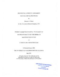 Provinding [sic] authentic assessment for vocational programs