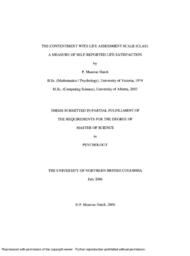 The Contentment with Life Assessment Scale (CLAS): A measure of self-reported life satisfaction.