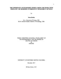 The experiences of registered nurses caring for people with substance use disorders in emergency department settings